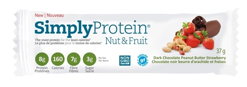 Picture of Simply Protein Simply Protein Nut & Fruit Bars, Dark Chocolate Peanut Butter Strawberry 37g