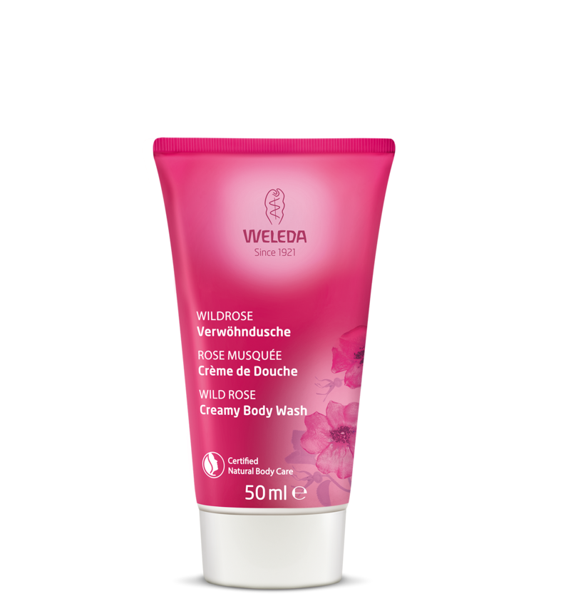 Weleda Wild Rose Creamy Body Wash, Travel Size 50ml