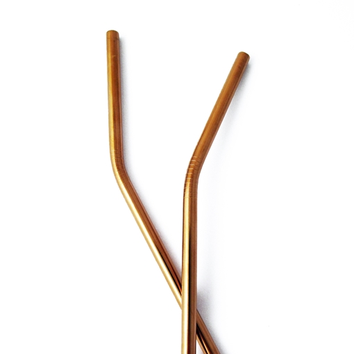 Picture of The Last Straw The Last Straw Bent Stainless Steel Straw, Rose Gold 8.5" 12 Count