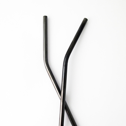 Picture of The Last Straw The Last Straw Bent Stainless Steel Straw, Black 8.5" 12 Count