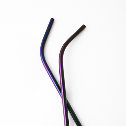 Picture of The Last Straw The Last Straw Bent Stainless Steel Straw, Purple 8.5" 12 Count