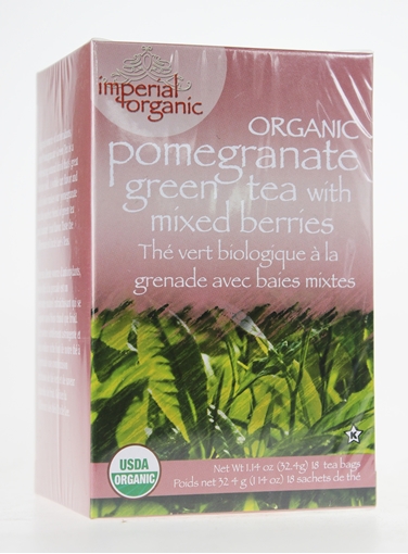 Picture of Uncle Lee's Tea Uncle Lee's Tea Imperial Organic, Pomegranate Green Tea with Mix Berries 18 Bags
