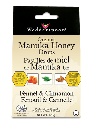 Picture of Wedderspoon Wedderspoon Organic Manuka Honey Drop Fennel & Cinnamon, 120g