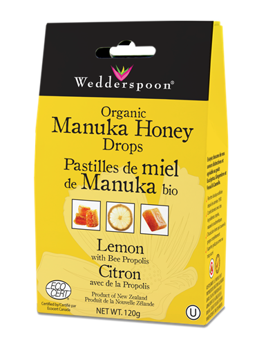 Picture of Wedderspoon Wedderspoon Organic Manuka Honey Drops Lemon, 120g