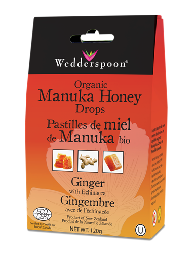 Picture of Wedderspoon Wedderspoon Organic Manuka Honey Drops, Ginger 120g