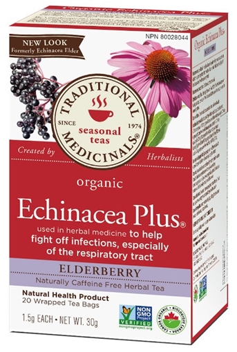 Picture of Traditional Medicinals Traditional Medicinals Organic Echinacea Plus Elderberry, 20 Bags