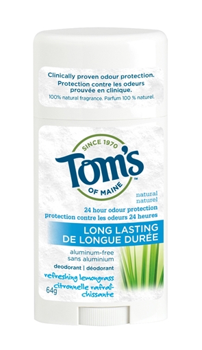 Picture of Tom's Of Maine Tom's of Maine Long Last Deodorant, Refreshing Lemongrass 64g