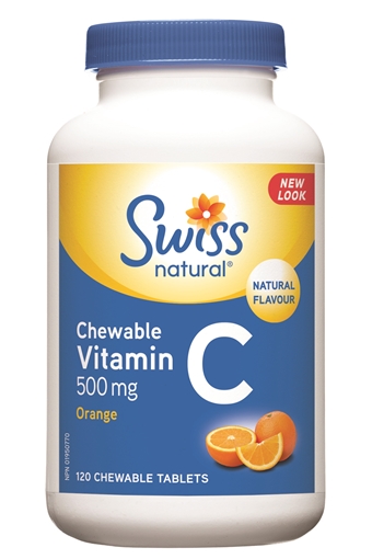 Picture of Swiss Natural Swiss Natural Vitamin C Orange Chew 500mg, 120 Tablets