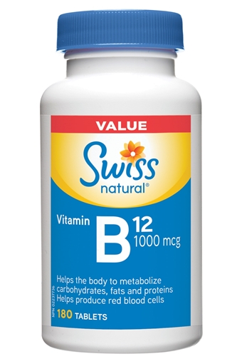 Picture of Swiss Natural Swiss Natural Vitamin B12 1000mcg Value Size, 180 Tablets