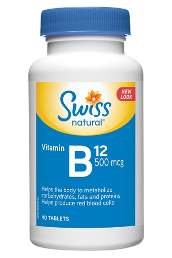 Picture of Swiss Natural Swiss Natural Vitamin B12 500mcg, 90 Tablets