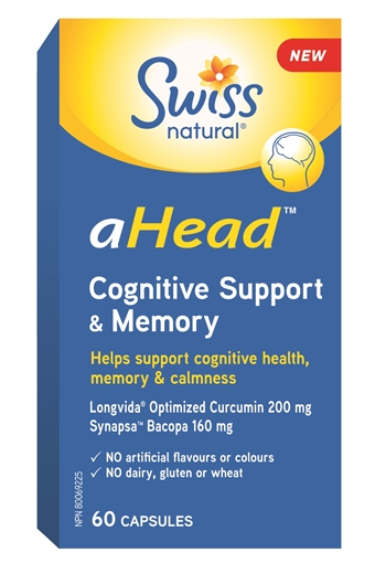 Picture of Swiss Natural Swiss Natural aHead Cognitive Support & Memory, 60 Capsules
