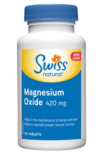 Picture of Swiss Natural Swiss Natural Magnesium Oxide 420mg, 90 Tablets