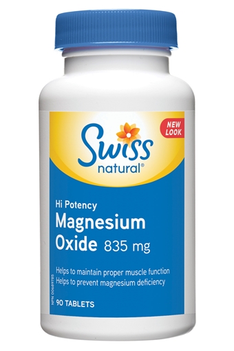 Picture of Swiss Natural Swiss Natural Magnesium Oxide Hi Potency 835mg, 90 Tablets