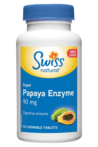 Picture of Swiss Natural Swiss Natural Super Papaya Enzyme 90mg, 90 Chewable Tablets