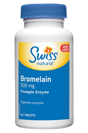 Picture of Swiss Natural Swiss Natural Bromelain 500mg Pineapple Enzyme, 60 Tablets