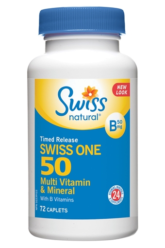 Picture of Swiss Natural Swiss Natural Swiss One 50 TR Multi With B Complex, 72 Caplets
