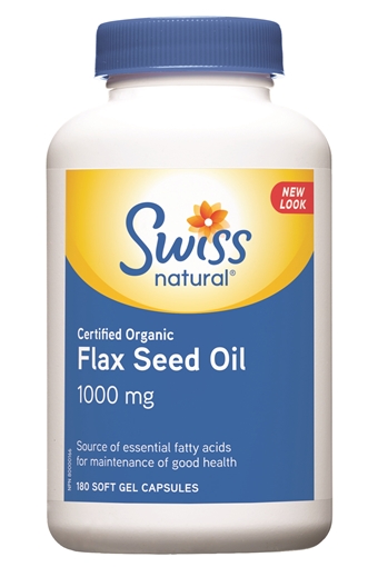 Picture of Swiss Natural Swiss Natural Flax Seed Oil Certified Organic 1000mg, 90 Soft Gel Capsules