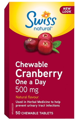 Picture of Swiss Natural Swiss Natural Cranberry One A Day 500mg, 50 Chewable Tablets
