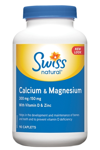 Picture of Swiss Natural Swiss Natural Calcium & Magnesium 300mg:150mg, 90 Caplets