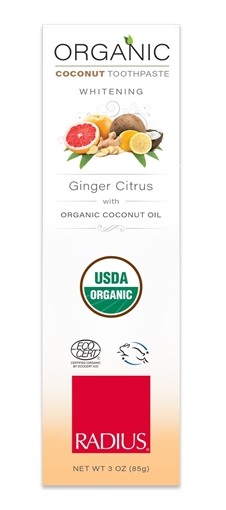 Picture of Radius Corporation Radius USDA Organic Whitening Toothpaste, Ginger Citrus 85g