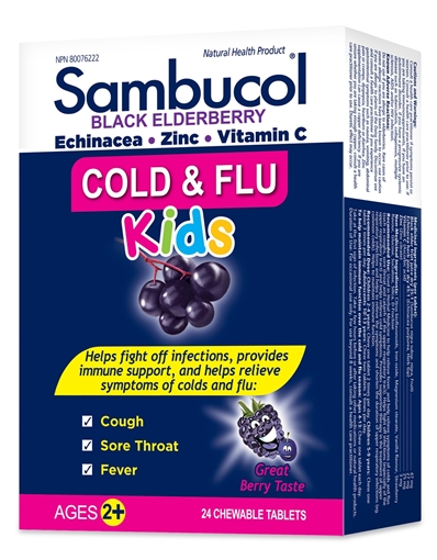 Picture of Sambucol® Sambucol Cold & Flu Kids, 24 Chewable Tablets