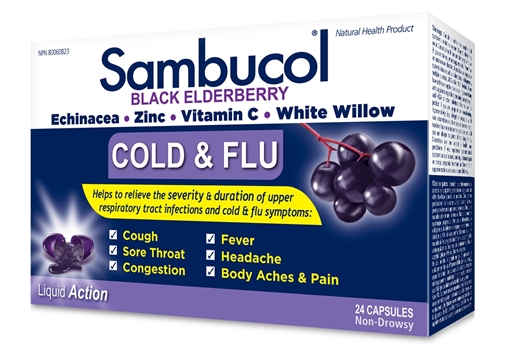 Picture of Sambucol® Sambucol Cold & Flu Capsules, Black Elderberry 24 Count