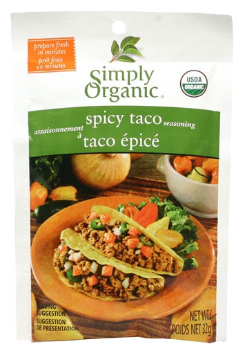 Picture of Simply Organic Simply Organic Spicy Taco Seasoning Mix, 32g
