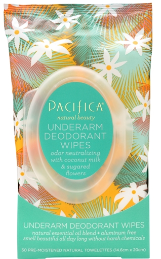 Picture of Pacifica Coconut & Sugared Flower Deodorant Wipes, 30 Count