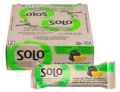 Picture of Solo GI Nutrition Solo Bar, Dark Chocolate Mandarin 12x50g