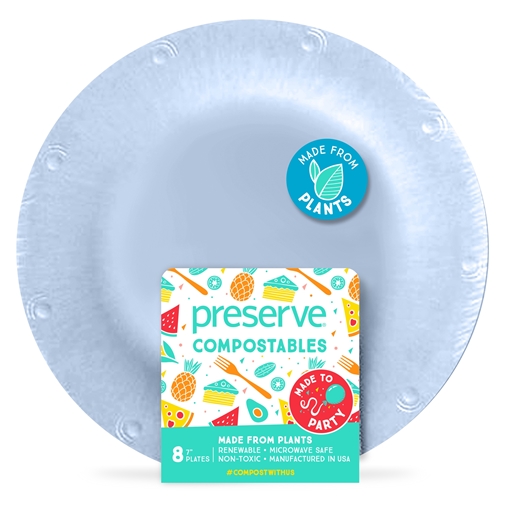 Picture of Preserve by Recycling Preserve by Recycling Compostables Plates - Small, Blue 8 Count