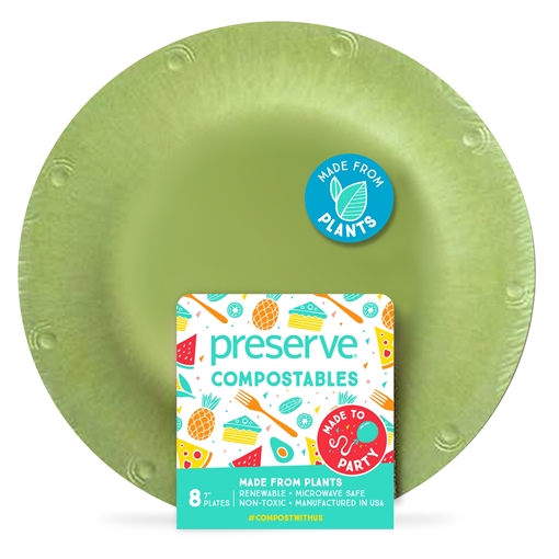 Picture of Preserve by Recycling Preserve by Recycling Compostables Plates - Small, Green 8 Count