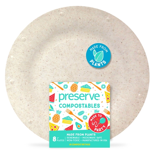Picture of Preserve by Recycling Preserve by Recycling Compostables Plates - Small, Natural 8 Count