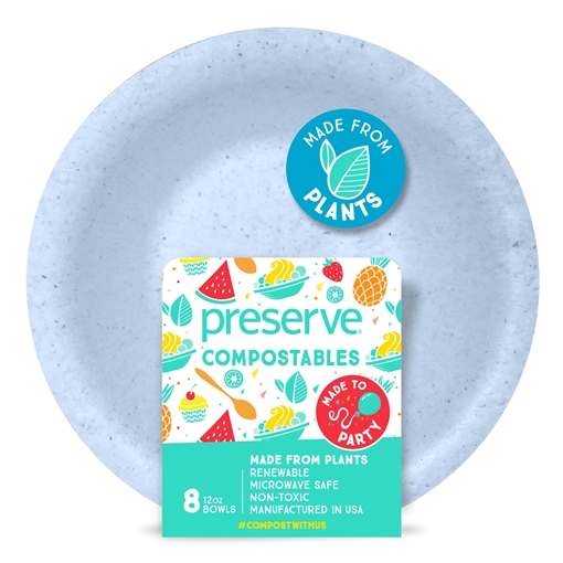 Picture of Preserve by Recycling Preserve by Recycling Compostables Bowls, Blue 8 Count