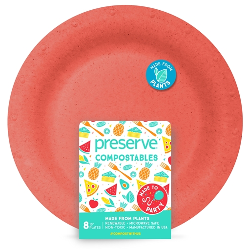 Picture of Preserve by Recycling Preserve by Recycling Compostables Plates - Large, Red 8 Count