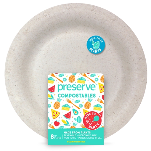 Picture of Preserve by Recycling Preserve by Recycling Compostables Plates - Large, Natural 8 Count