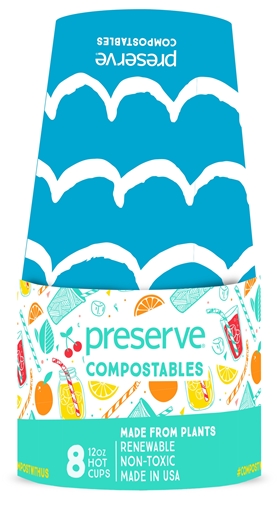 Picture of Preserve by Recycling Preserve by Recycling Compostables Hot Cups, Blue 8 Count