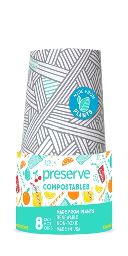 Picture of Preserve by Recycling Preserve by Recycling Compostables Hot Cups, Natural 8 Count
