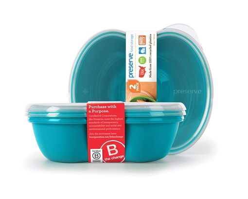 Picture of Preserve by Recycling Preserve by Recycling Food Storage 2-Pack Set, Aqua 740ml