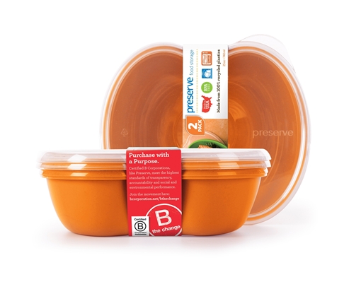 Picture of Preserve by Recycling Preserve by Recycling Food Storage 2-Pack Set, Orange 740ml