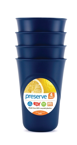 Picture of Preserve by Recycling Preserve by Recycling Everyday Cups, Midnight Blue 470ml