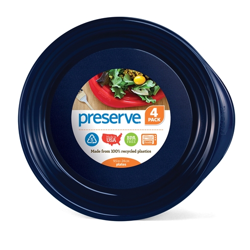 Picture of Preserve by Recycling Preserve by Recycling Everyday Plates, Midnight Blue 4-Pack Set