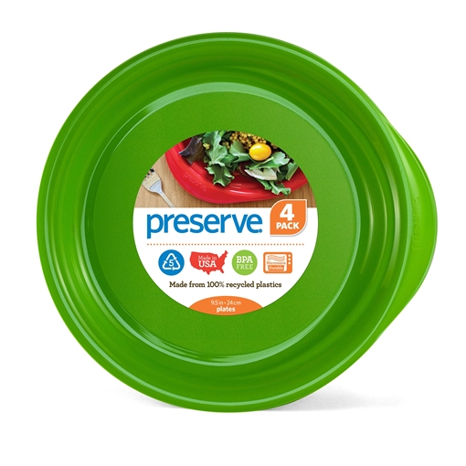Picture of Preserve by Recycling Preserve by Recycling Everyday Plates, Apple Green 4-Pack Set