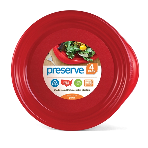 Picture of Preserve by Recycling Preserve by Recycling Everyday Plates, Pepper Red 4-Pack Set