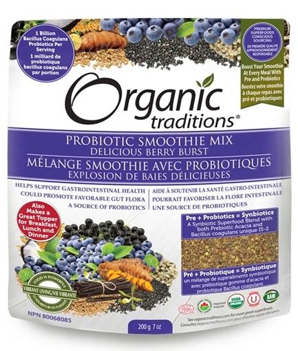Picture of Organic Traditions Organic Traditions Probiotics Smoothie Mix, Delicious Berry Burst 200g