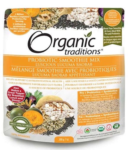 Picture of Organic Traditions Organic Traditions Probiotic Smoothie Mix, Luscious Lucuma Baobab 200g