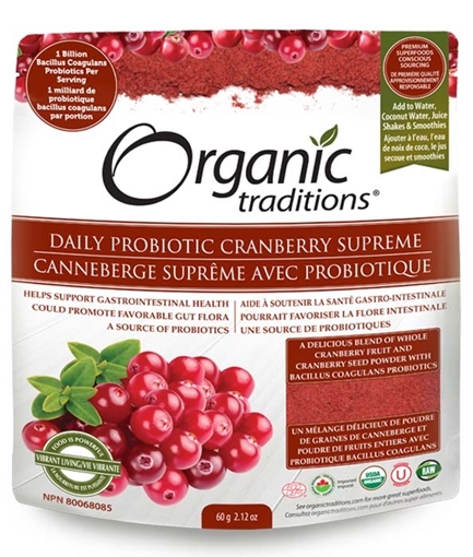 Picture of Organic Traditions Organic Traditions Daily Probiotic Cranberry Supreme 60g