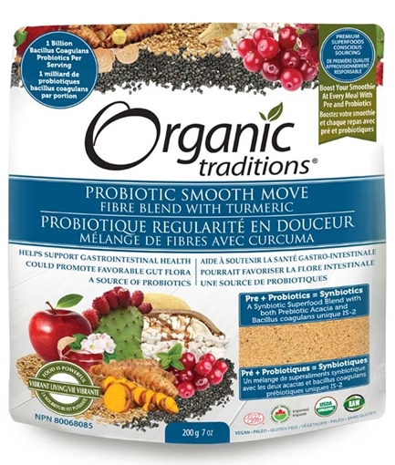 Picture of Organic Traditions Organic Traditions Probiotic Smooth Movement with Tumeric 200g