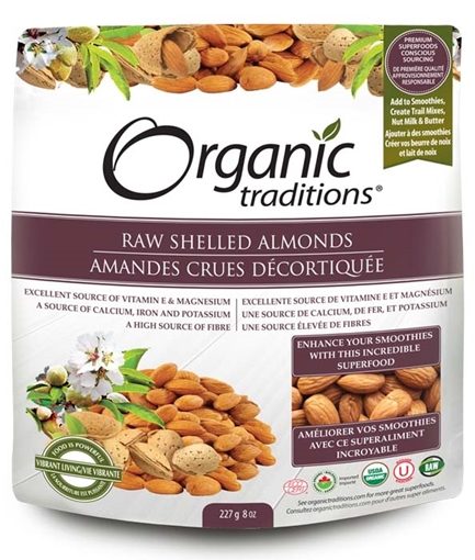 Picture of Organic Traditions Organic Traditions Almonds, Premium Raw Shelled 227g