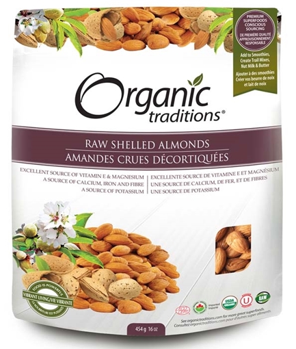 Picture of Organic Traditions Premium Raw Shelled Almonds, 454g