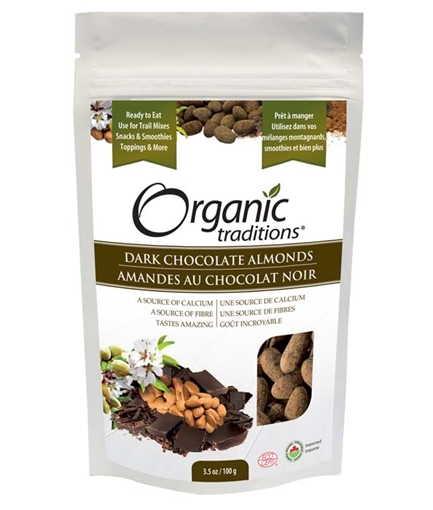 Picture of Organic Traditions Organic Traditions Almonds, Dark Chocolate 100g